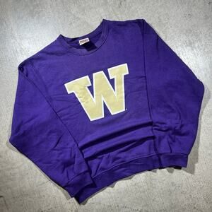 90s Washington Huskies Crewneck Sweatshirt Purple Small